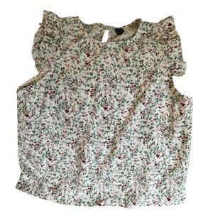 ✨SHEIN Clasi Ditsy Floral Print Ruffle Armhole Top Size M
